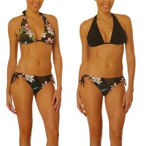 Hurley Woman’s Reversible Bikini XL| 2 Piece Set Swimwear | Swimsuit Black